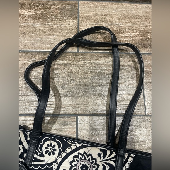 Vera Bradley Midnight Paisley Commuter Bag Tote Clean Zip & Pockets READ Trim - Picture 7 of 12
